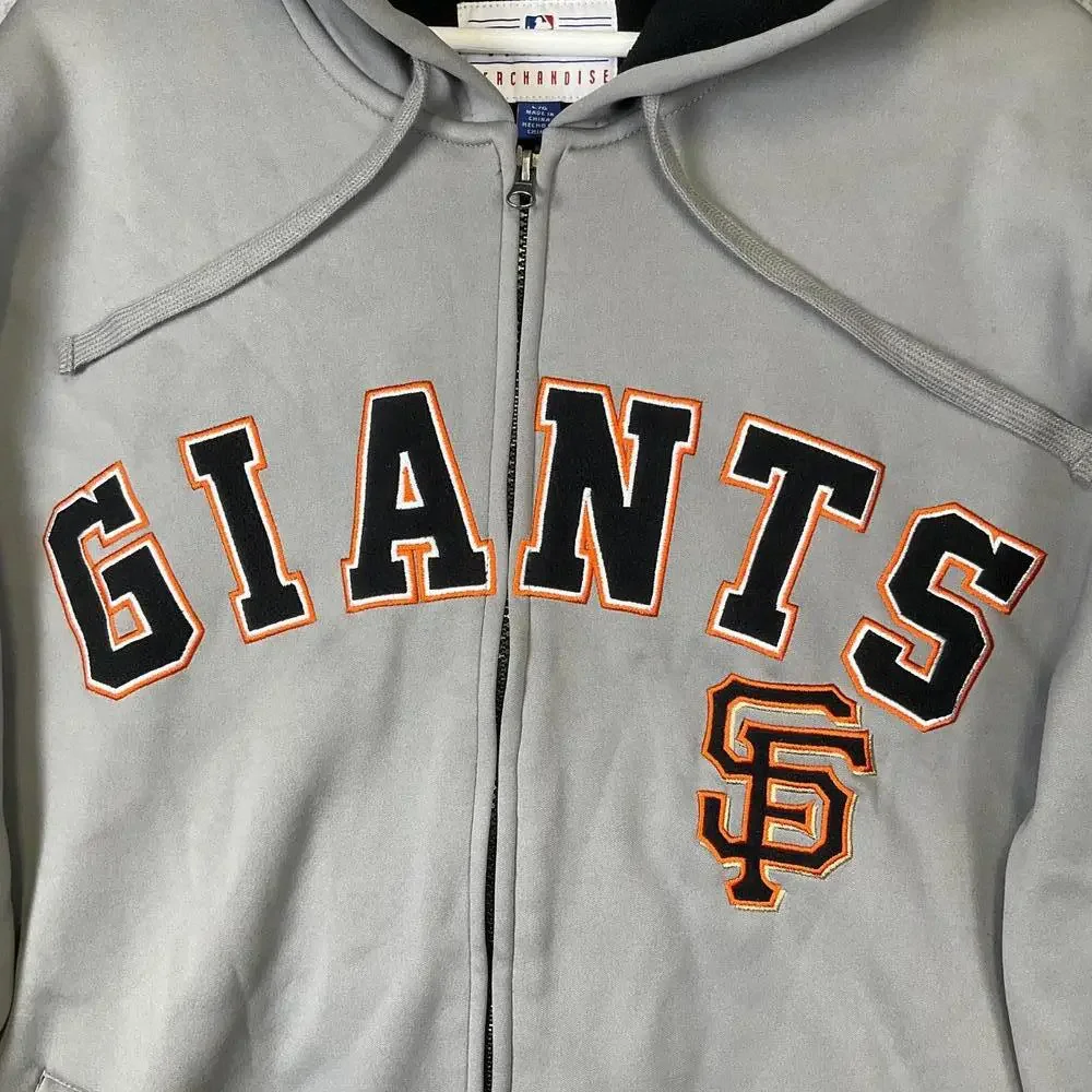 MLB Merchandise Men's Large Gray San Francisco Giants Baseball Full Zip Jacket - Picture 3 of 11